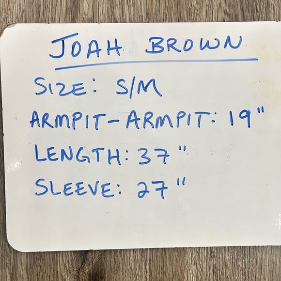 Joah Brown Luna Ribbed Open Front Duster Cardigan Sz S/M Tan Side Slits Boho - Picture 14 of 14